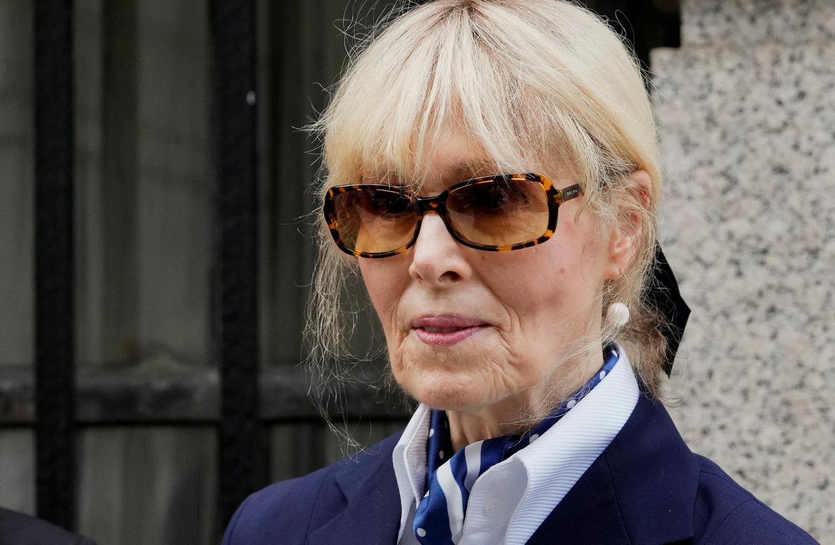 FILE PHOTO: Writer E. Jean Carroll leaves the 2nd U.S. Circuit Court of Appeals, where former U.S. President Donald Trump is asking a federal appeals court to overturn a $5 million jury verdict finding him liable for sexually assaulting and defaming her, who accused Trump of raping her nearly three decades ago, in Manhattan, New York, U.S., September 6, 2024. REUTERS/Adam Gray/File Photo