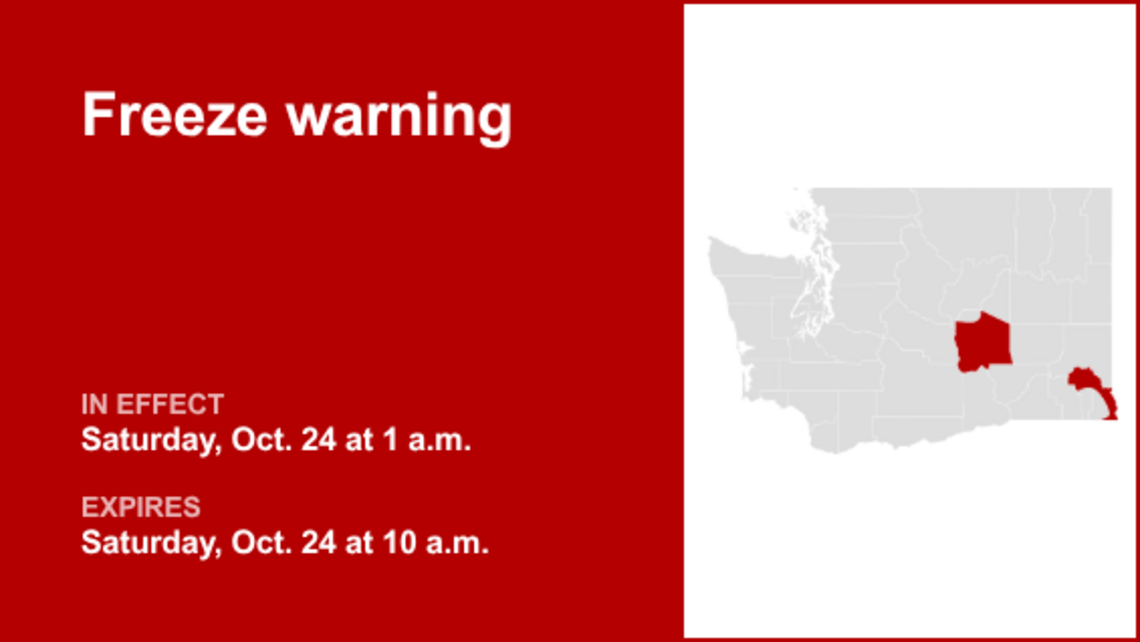 UPDATE: The freeze warning is likely to expire at 10 a.m. 