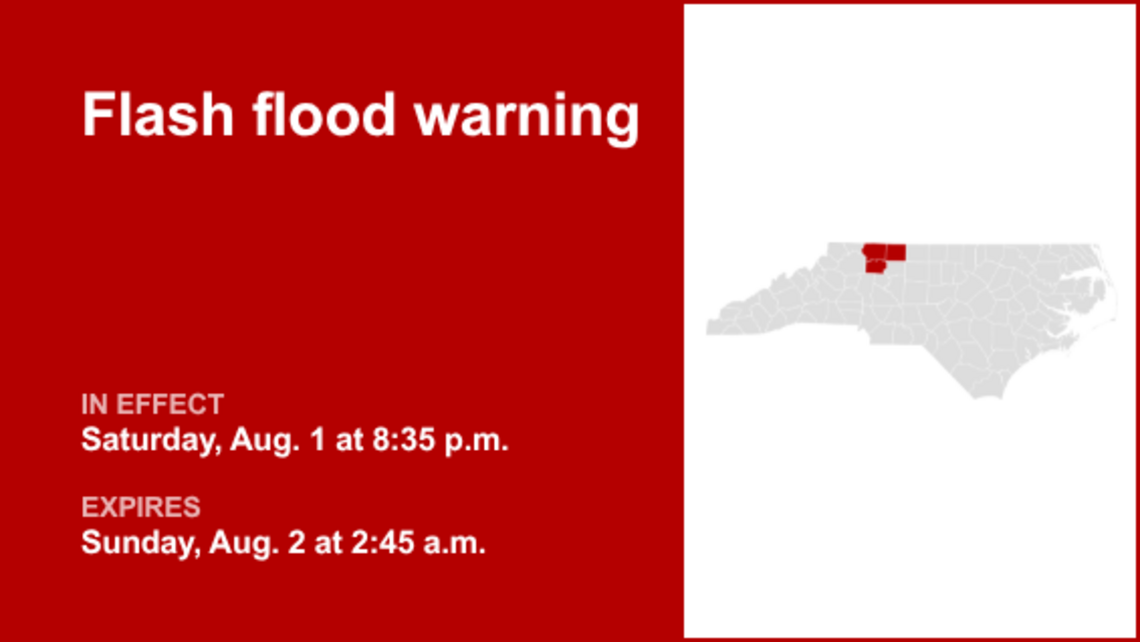 UPDATE: Surry County under a flash flood warning until Sunday morning 