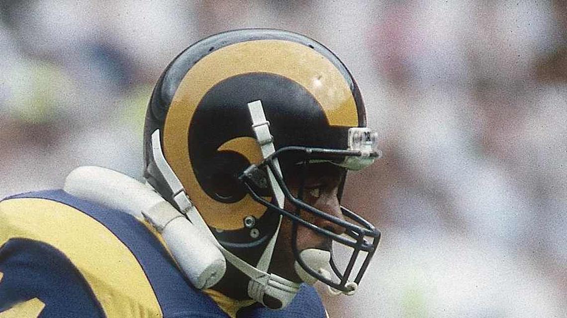  Oct 22, 1989; Anaheim, CA, USA; FILE PHOTO; Los Angeles Rams running back Gaston Green (44) in action against New Orleans Saints safety Dave Waymer (44) at Anaheim Stadium. Mandatory Credit: Peter Brouillet-USA TODAY NETWORK | Peter Brouillet-Imagn Images 