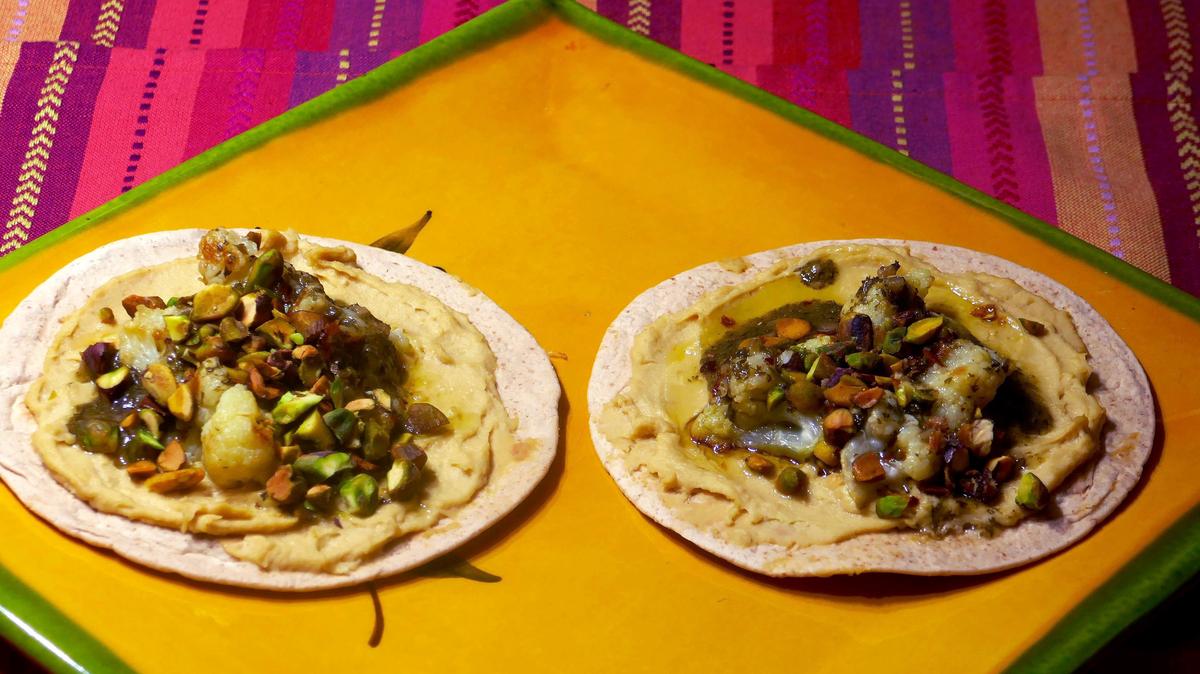 Cauliflower Pistachio Chimichurri Taco.