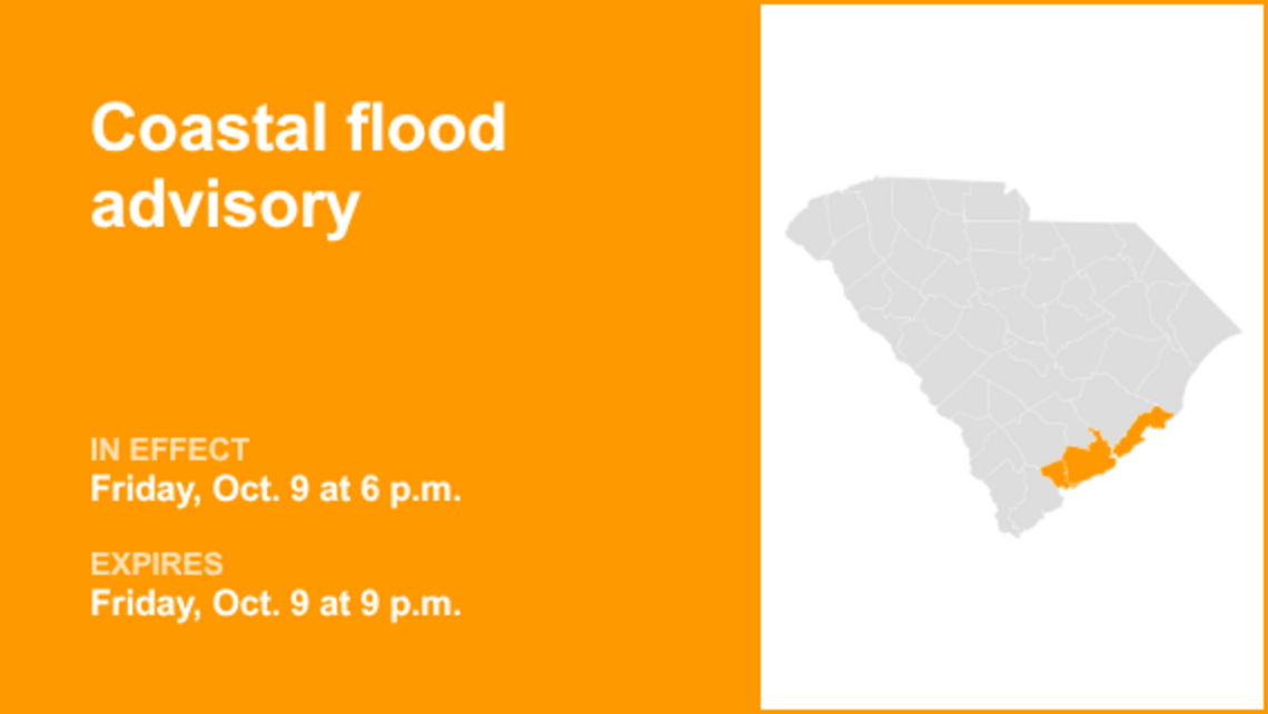 Coastal flood advisory for Coastal Colleton and Charleston County until Friday night 