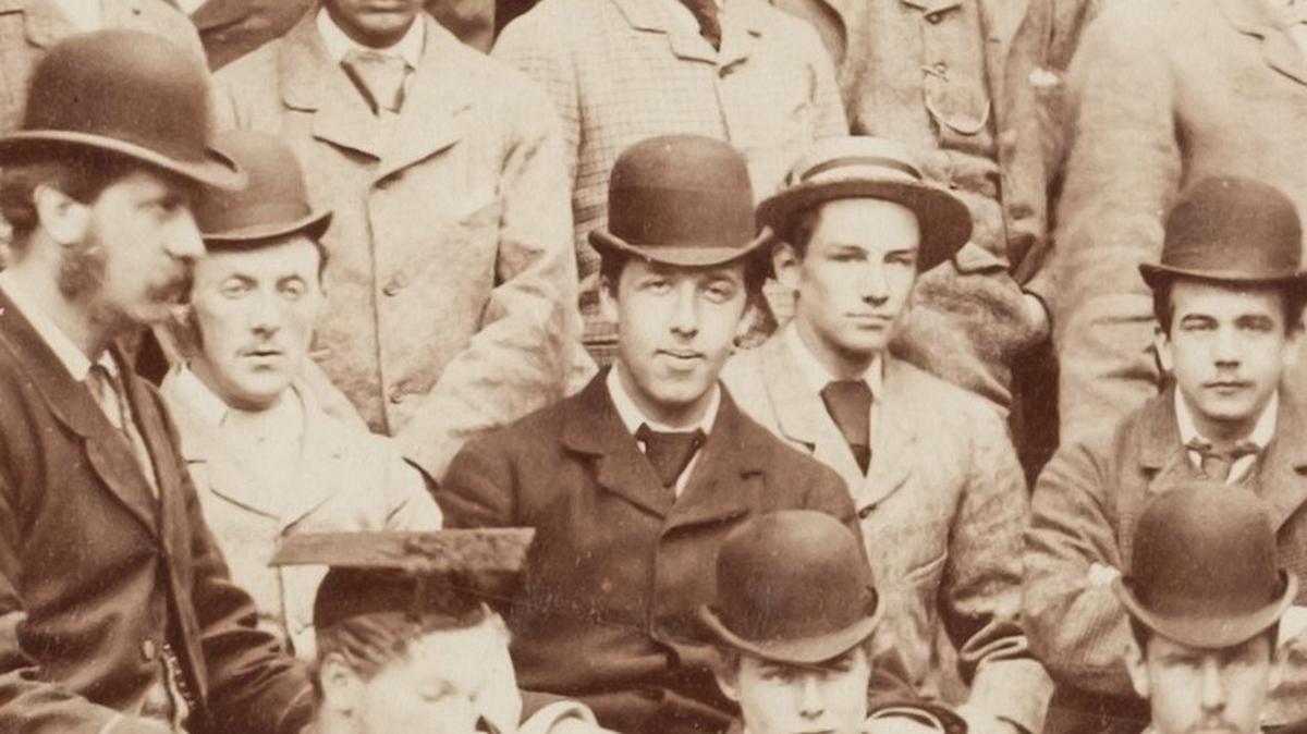 Oscar Wilde with his fellow students in the Cloisters of Magdalen College during 1876. (Dominic Winter Auctioneers via SWNS). 