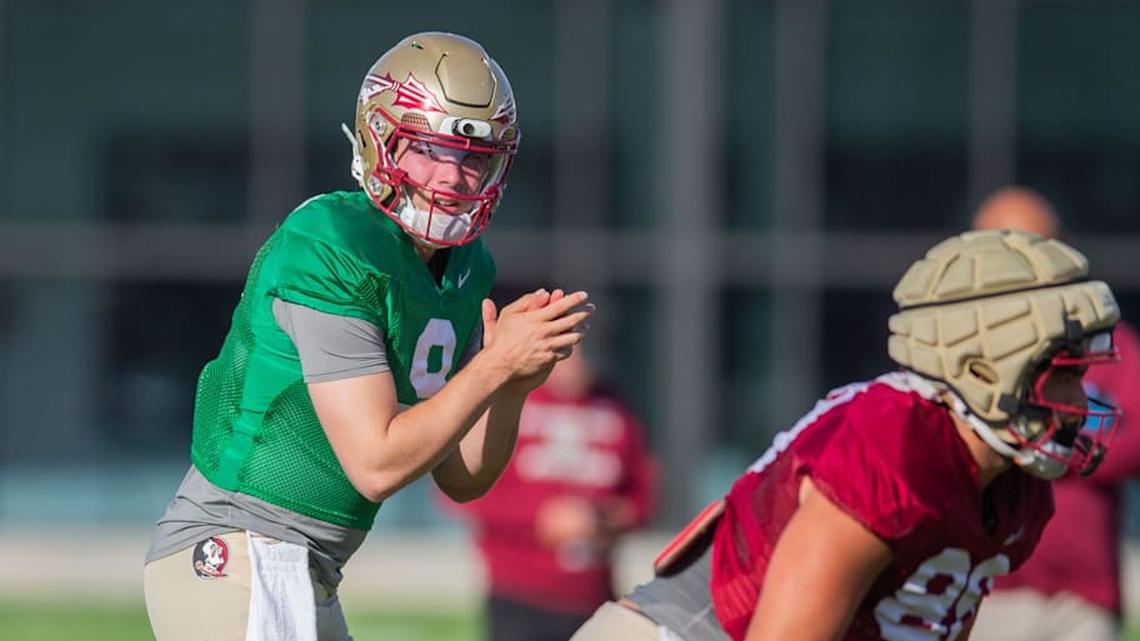  The Florida State Seminoles football team practice for the upcoming season Thursday, April 9, 2026. | Alicia Devine/Tallahassee Democrat / USA TODAY NETWORK via Imagn Images 