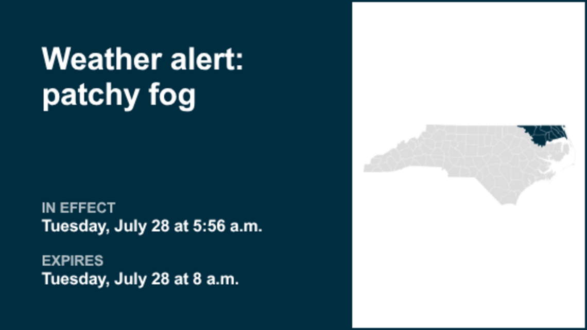 UPDATE: Pea-sized hail predicted with thunderstorms in Hertford and Gates counties Tuesday 