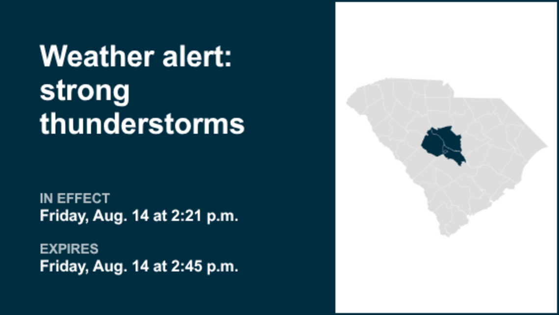 Be prepared for strong thunderstorms in Midlands Friday afternoon, says the NWS 