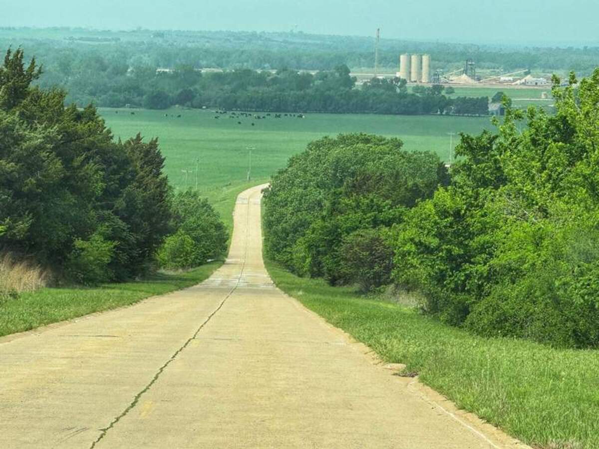  Driving on an original concrete road in Oklahoma. Photo credit: Terri Marshall 