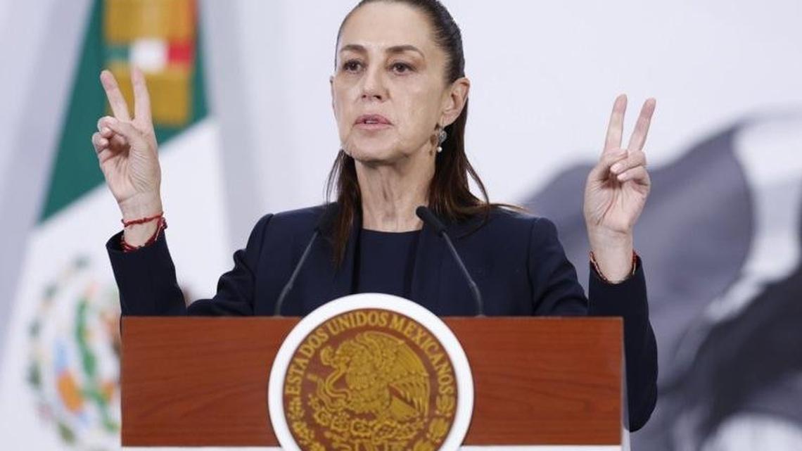 Mexican President Claudia Sheinbaum said at a press conference Monday at the National Palace in Mexico City she has requested detailed information about a security operation in Chihuahua involving U.S. agents that left four people dead, including two Americans. Photo by Sáshenka Gutiérrez/EPA