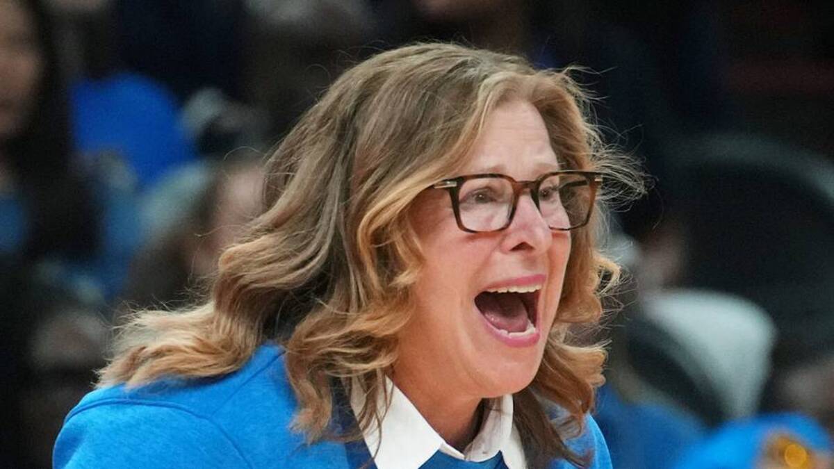  UCLA Bruins head coach Cori Close yells out to her team as they play the South Carolina Gamecocks in the NCAA women's basketball national championship at Mortgage Matchup Center in Phoenix on April 5, 2026. | USA TODAY Network via Reuters Connect 