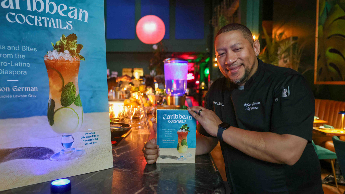 Nelson German, the chef-owner of Sobre Mesa and alaMar, looks on during his "Caribbean Cocktail" book launch party at Sobre Mesa in Oakland on Saturday, June 6, 2026. (Ray Chavez/Bay Area News Group)