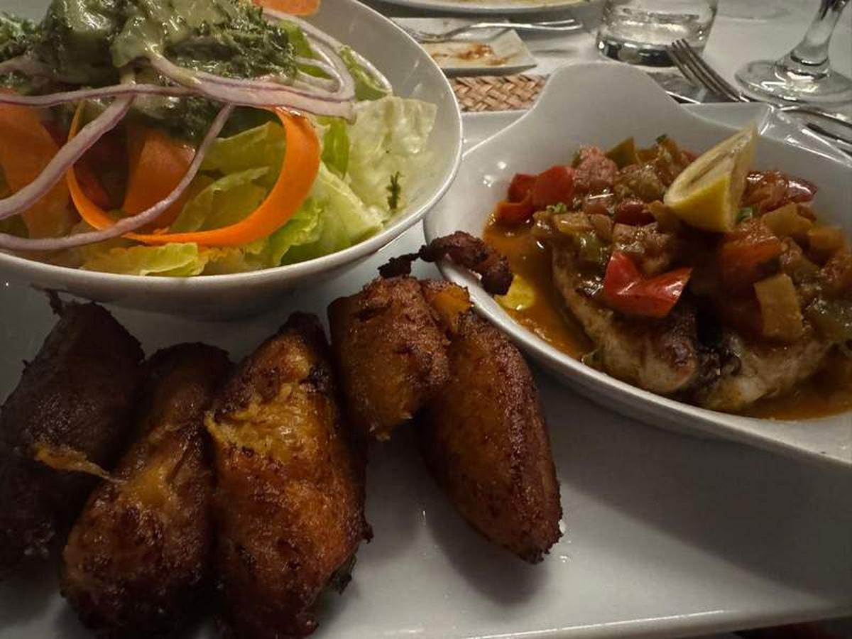  Grilled fresh catch, sweet plantains, and a fresh garden salad, such a perfect meal. Photo credit: Emily Molina 