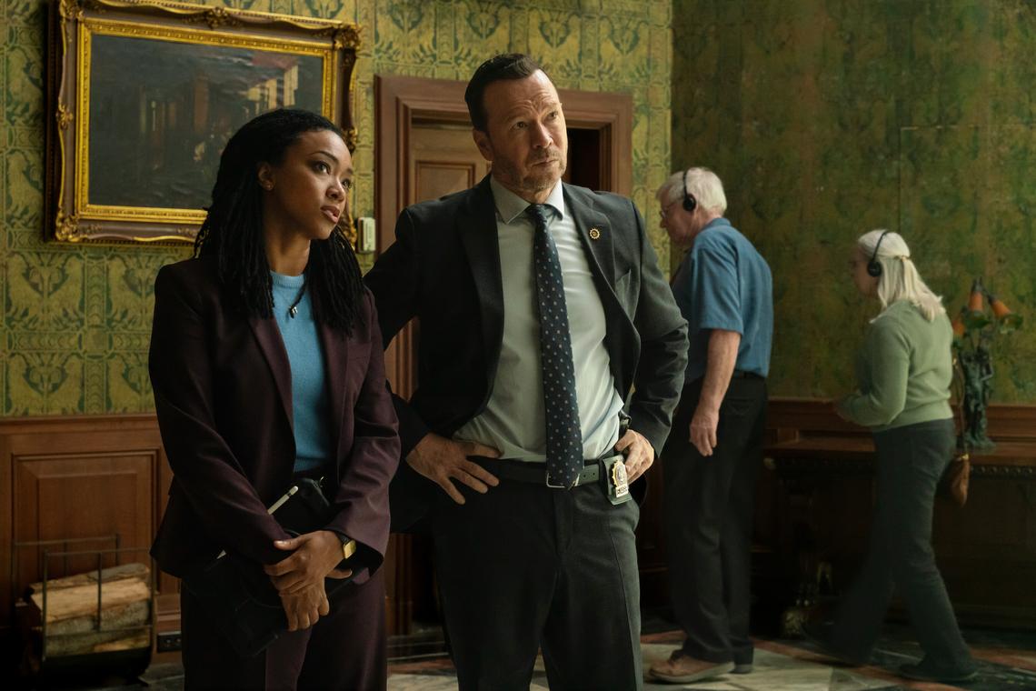 Sonequa Martin-Green as Lena Silver and Donnie Wahlberg as Danny Reagan, Boston Blue, 2025John Medland/CBS ©2025 CBS Broadcasting, Inc. All Rights Reserved.