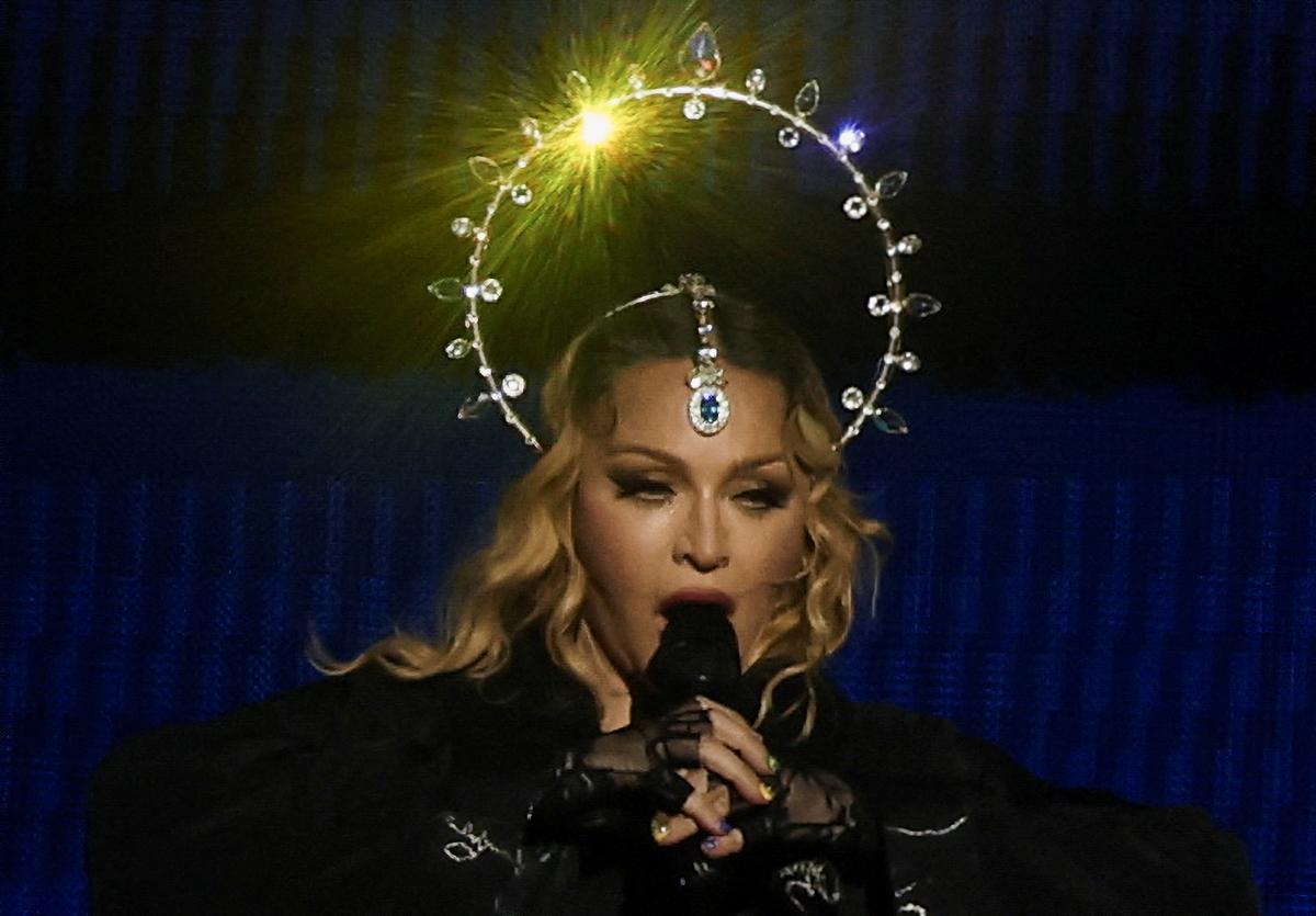 FILE PHOTO: Madonna performs during a concert at the Copacabana beach in Rio de Janeiro, Brazil May 4, 2024. REUTERS/Pilar Olivares/File Photo