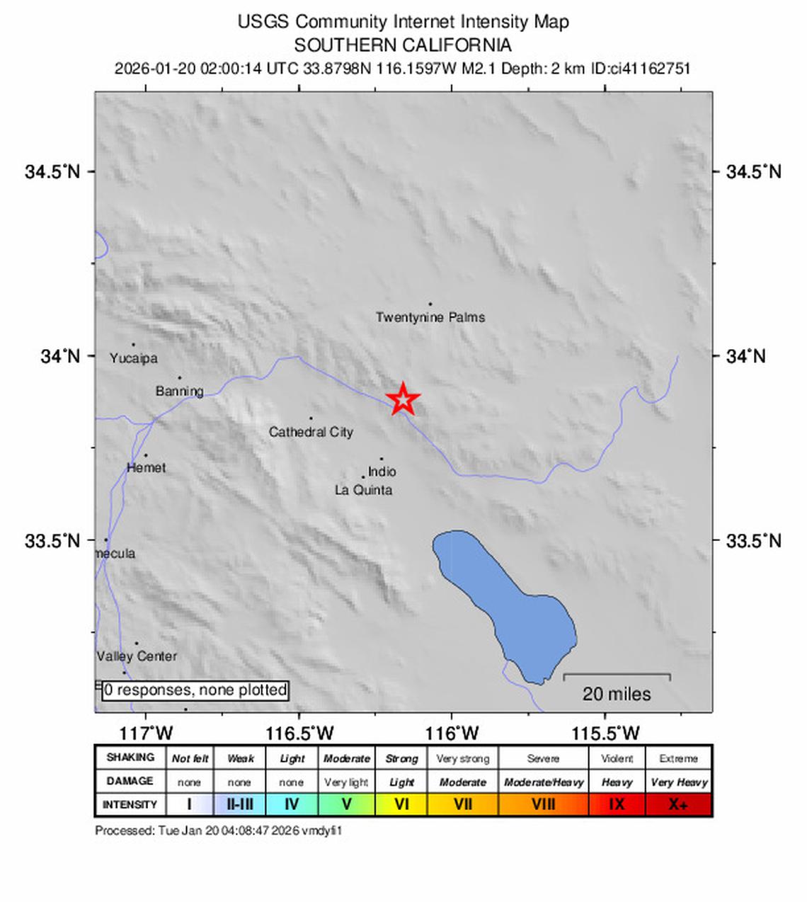 Update: 2.1 quake near Indio, CA, Jan. 19 status | Fresno Bee