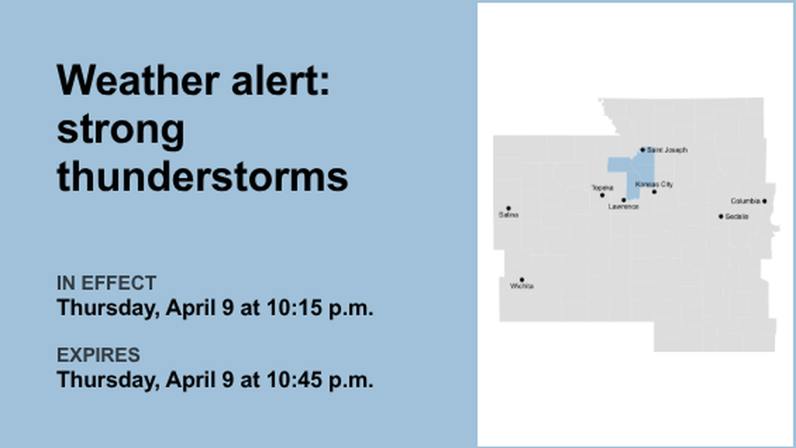 Thunderstorms with pea-sized hail in the Kansas City area Thursday, says the NWS 