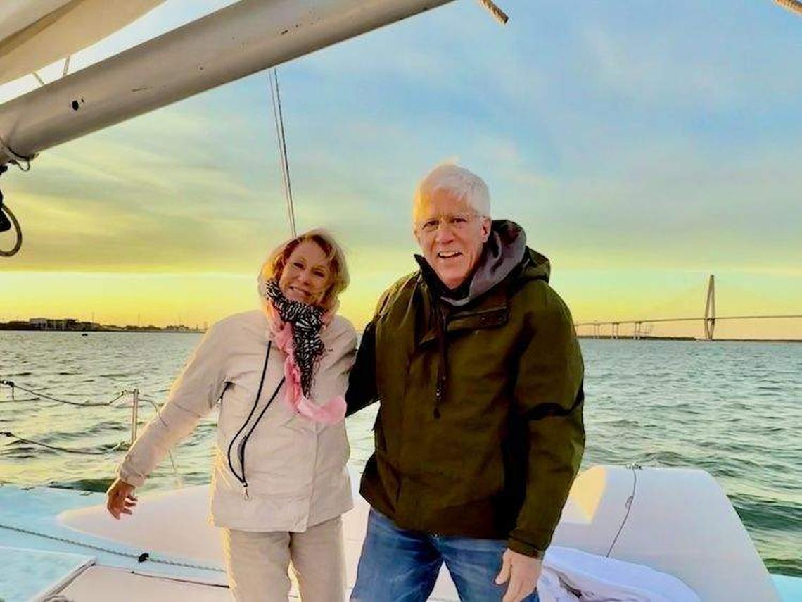  A golden Charleston sunset sets the stage for a romantic sail across the harbor. Photo credit: Captain Cole 