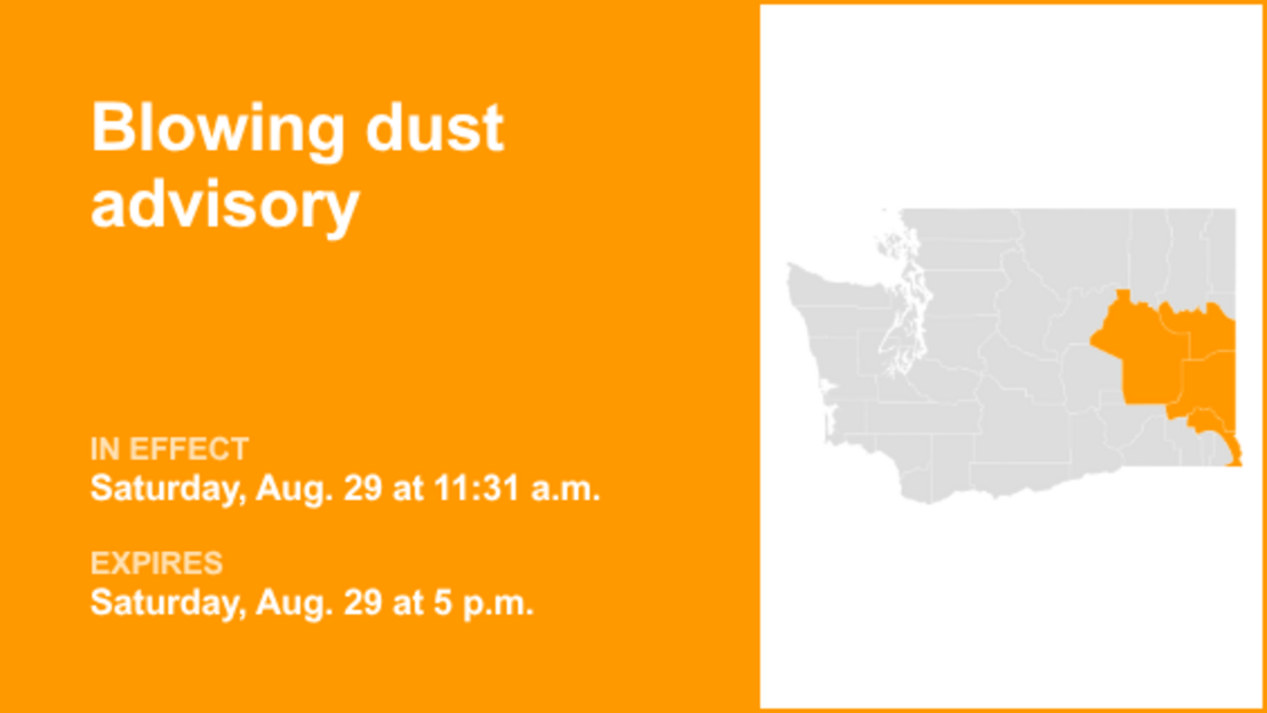 UPDATE: Blowing dust advisory in place for Eastern Washington until early Saturday evening 