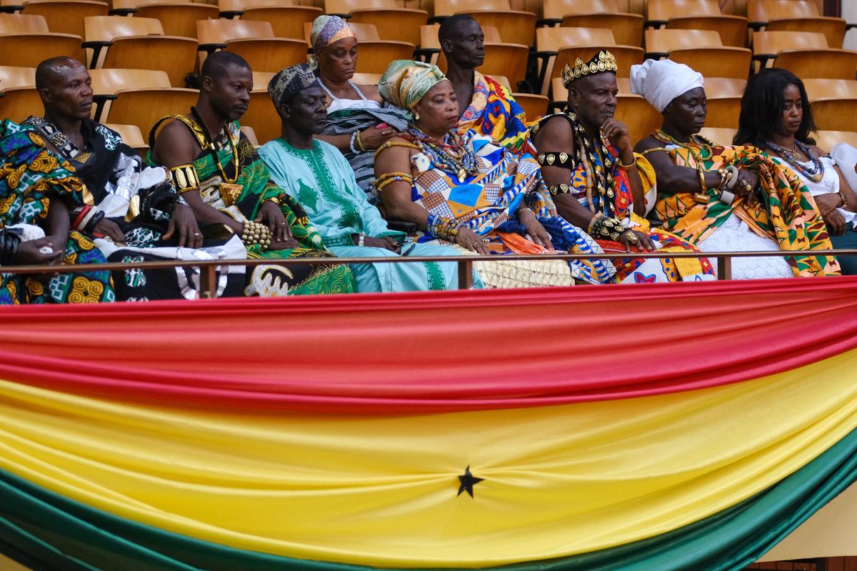 Traditional leaders attend a parliamentary session on the Human Sexual Rights and Family Values Bill in Accra, Ghana, May 29, 2026. REUTERS/Francis Kokoroko