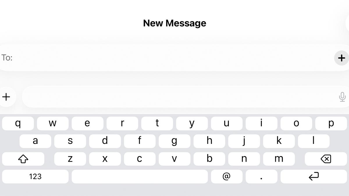 The iPhone keyboard expands to take up the entire screen when you rotate the phone horizontally to type. (Screenshot by Jim Rossman/TNS)
