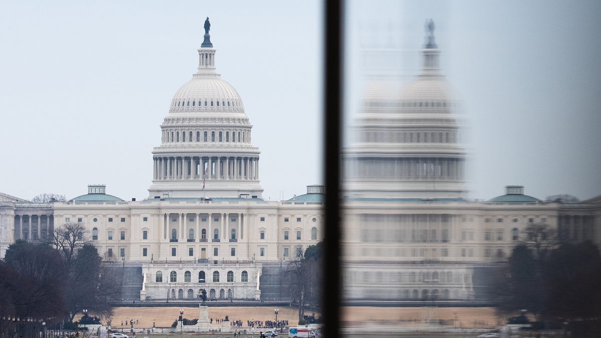The U.S. Capitol Building viewed from the National Mall on March 8, 2026, in Washington, D.C.