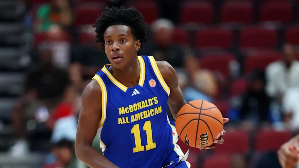  Mar 31, 2026; Glendale, AZ, USA; Christian Collins (11) during the McDonalds All American Boys Game at Desert Diamond Arena. Mandatory Credit: Mark J. Rebilas-Imagn Images | Mark J. Rebilas-Imagn Images 