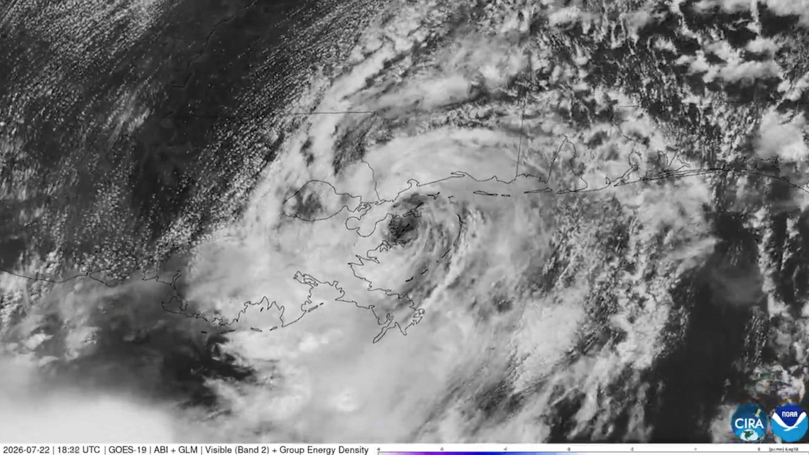 Tropical Storm Bertha makes landfall in St. Bernard Parish, Louisiana 