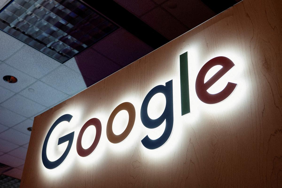 FILE PHOTO: Google's logo during the CERAWeek energy conference 2026 in Houston, Texas, U.S., March 24, 2026. REUTERS/Danielle Villasana/File Photo