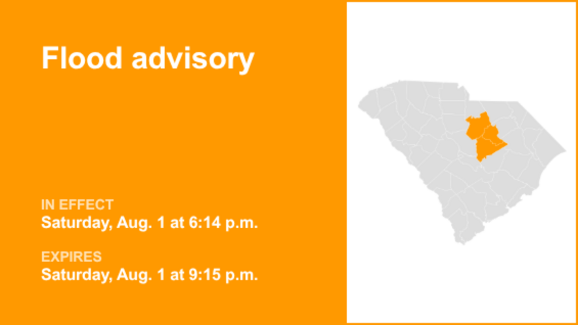 Flood advisory in place for Midlands until Saturday night triggered by significant rainfall 