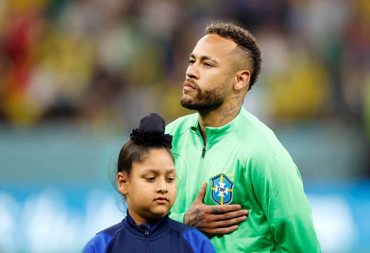  Brazil forward Neymar against Serbia in a group stage match during the 2022 World Cup. Yukihito Taguchi-Imagn Images