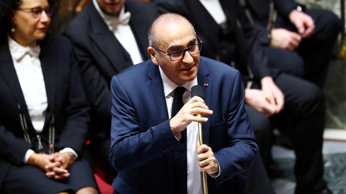 FILE PHOTO: French Interior Minister Laurent Nunez speaks during the questions to the government session at the National Assembly in Paris, France, January 20, 2026.  REUTERS/Sarah Meyssonnier/File Photo