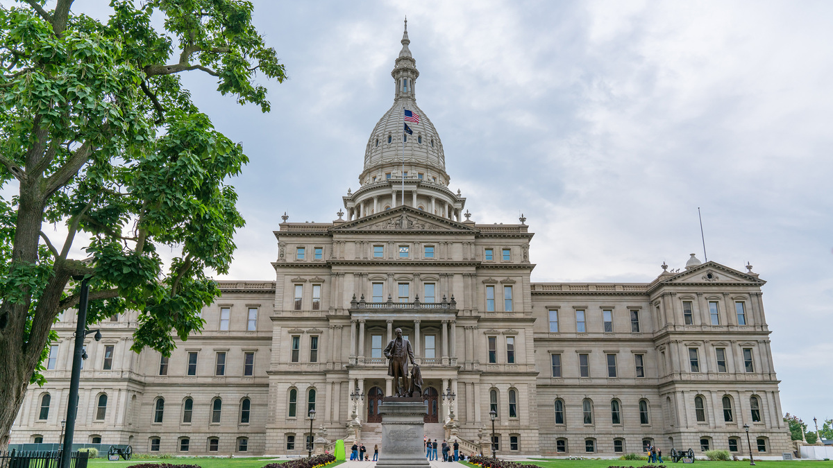 The Michigan State Capitol Building in Lansing, Michigan, on Sept. 21, 2019. (Paul Brady/Getty Images/TNS)