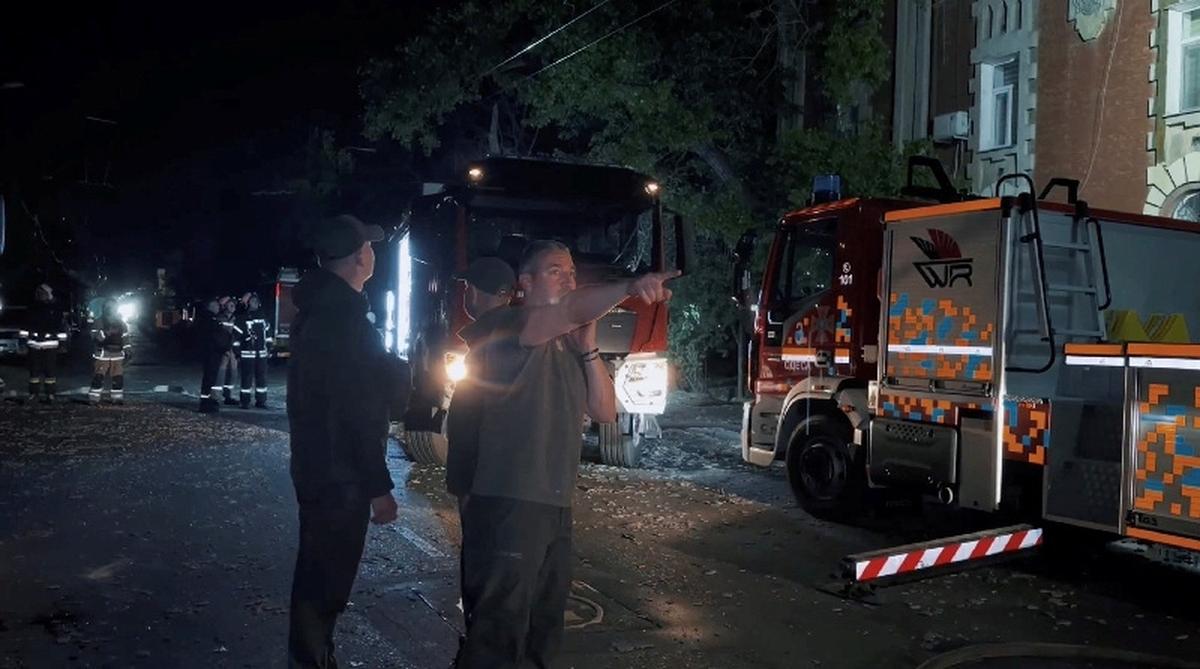 Rescuers work at the site of a Russian drone strike, amid Russia's attack on Ukraine, in the Odesa region, Ukraine, in this screengrab obtained from a handout video released on May 18, 2026. Odesa City Council via Telegram/Handout via REUTERS