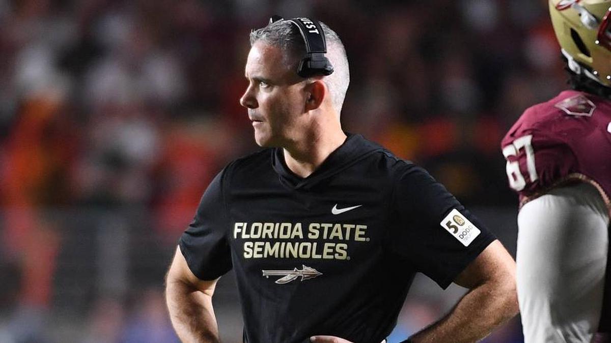  Oct 4, 2025; Tallahassee, Florida, USA; Florida State Seminoles head coach Mike Norvell during the second half against the Miami Hurricanes at Doak S. Campbell Stadium. Mandatory Credit: Robert Myers-Imagn Images | Robert Myers-Imagn Images 