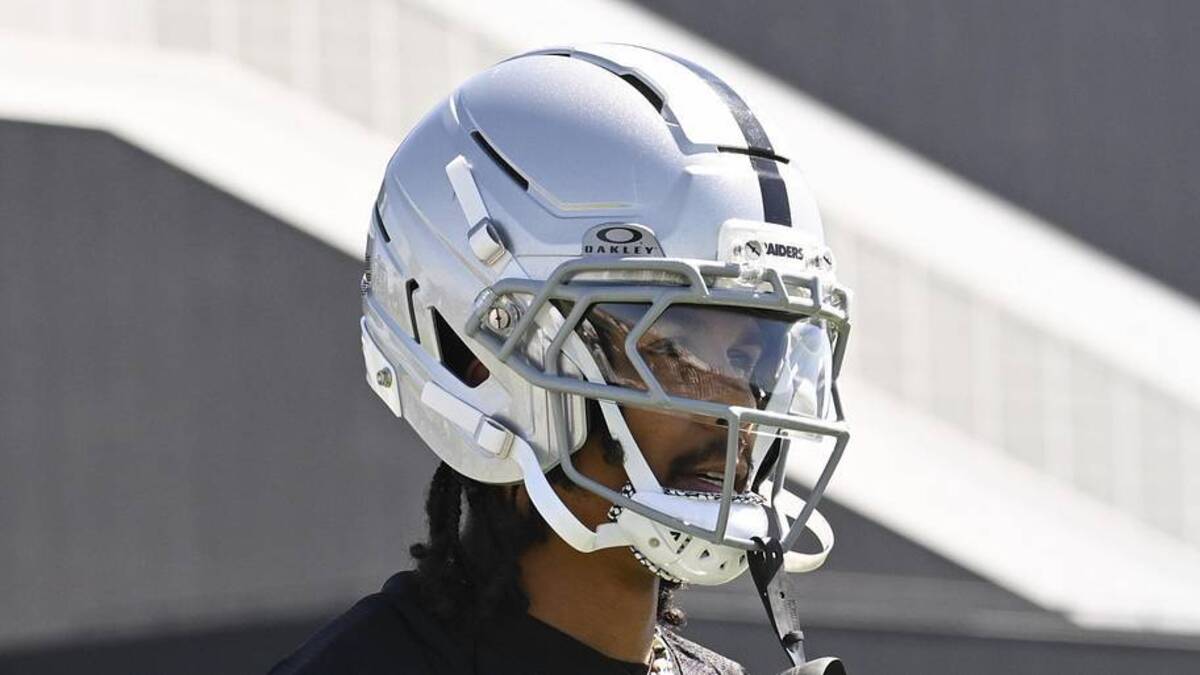  May 28, 2026; Henderson, NV, USA; Las Vegas Raiders defensive end Jalen Nailor (9) runs through a drill during organized team activities at Intermountain Health Performance Center. Mandatory Credit: Candice Ward-Imagn Images | Candice Ward-Imagn Images 