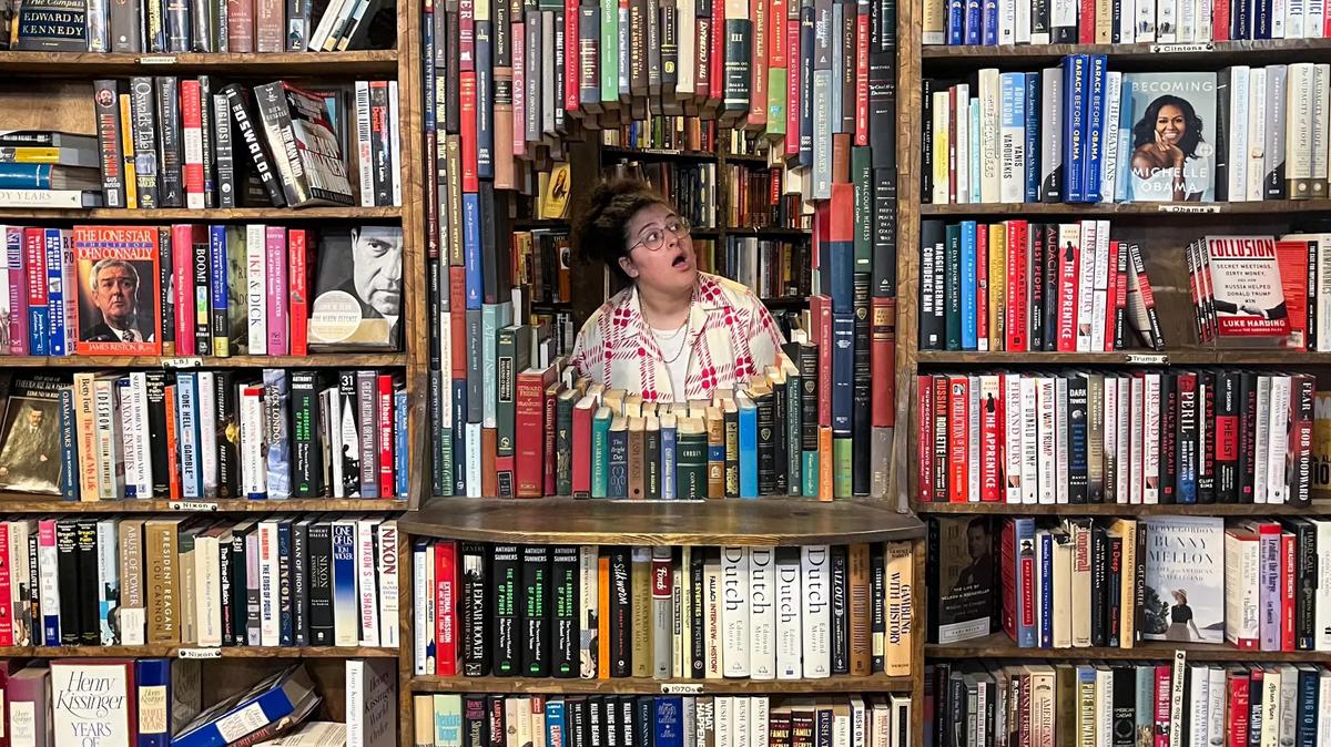 Reanna Cruz stands inside the Last Bookstore in downtown Los Angeles. (Julia Carmel/Los Angeles Times/TNS)