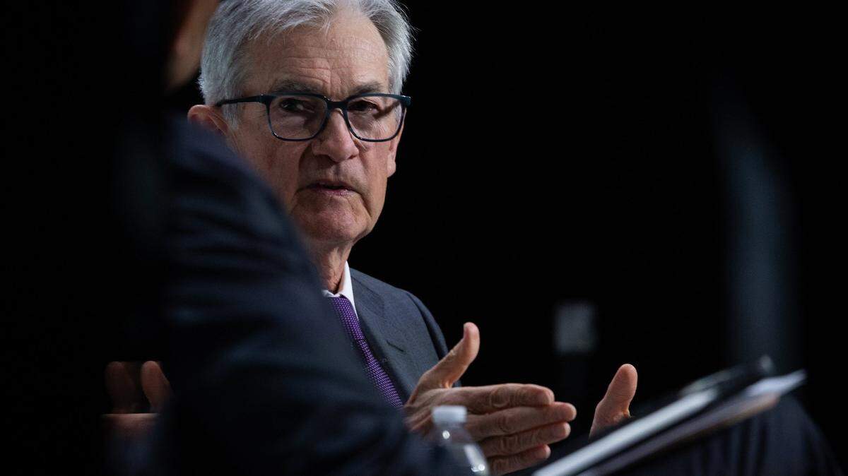 Federal Reserve Chair Jerome Powell addresses the Economic Club of Chicago at a luncheon at the Hilton last month in Chicago. Powell shared his view of the current state of the U.S. economy, saying that the country’s debt is “on an unsustainable path, not at an unsustainable level.”