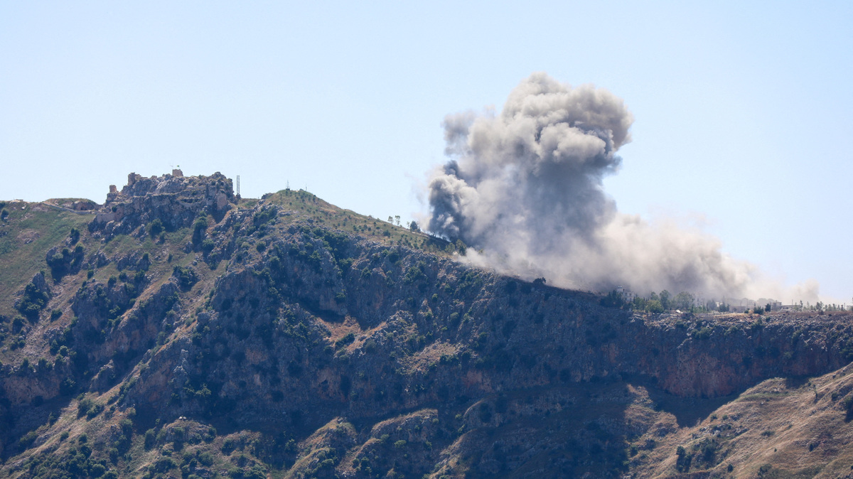 Smoke rises near Beaufort Castle which was captured by Israeli forces, as seen from Marjayoun, southern Lebanon, June 4, 2026. REUTERS/Stringer