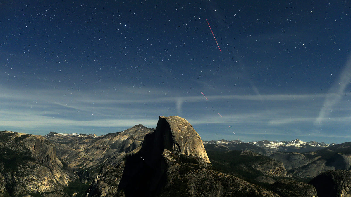 A nighttime view of Half Dome from Glacier point inside Yosemite National Park, May 19, 2013. (Mark Boster/Los Angeles Times/TNS)