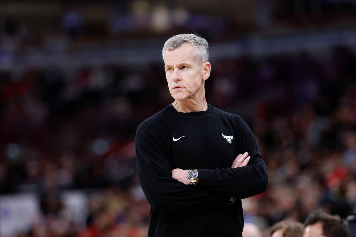  Chicago Bulls head coach Billy Donovan looks on from the bench during the first half at United Center. 