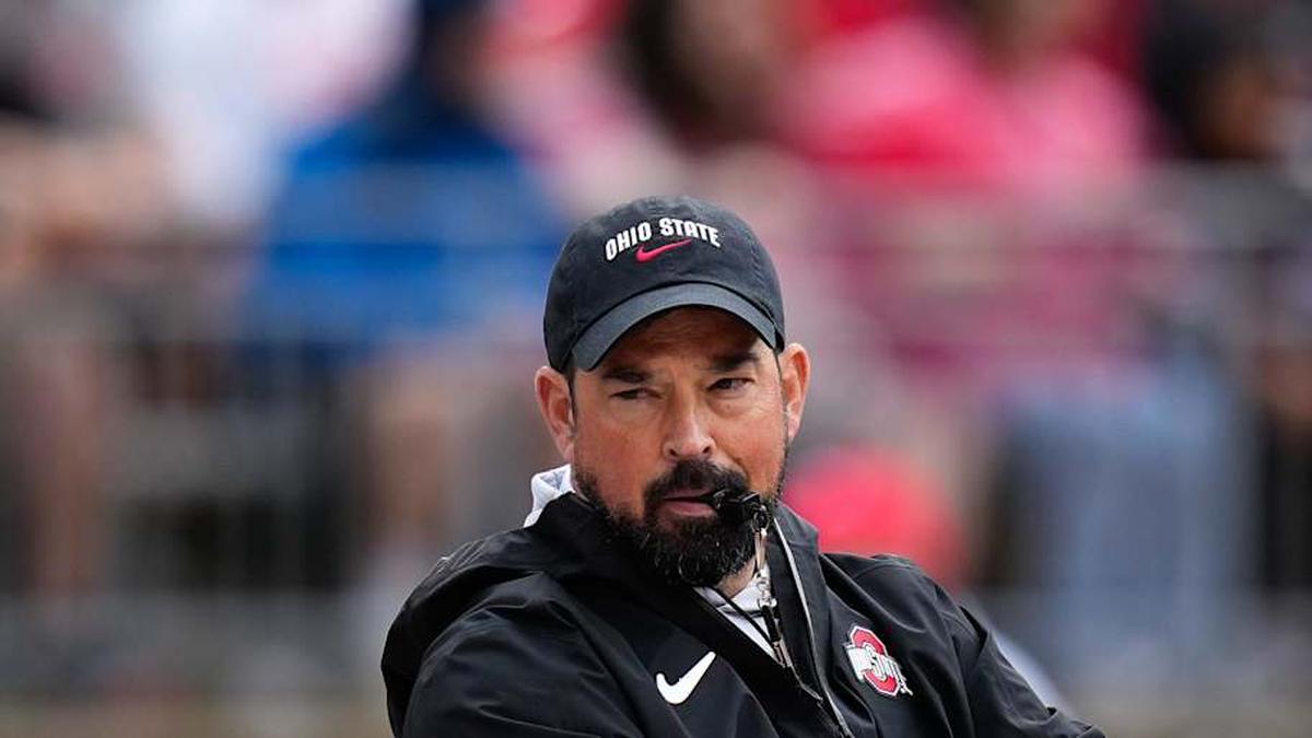  Ohio State Buckeyes head coach Ryan Day watches his players in the first half of the Ohio State football spring game at Ohio Stadium on Saturday, April 18, 2026 in Columbus, Ohio. | Samantha Madar/Columbus Dispatch / USA TODAY NETWORK via Imagn Images 