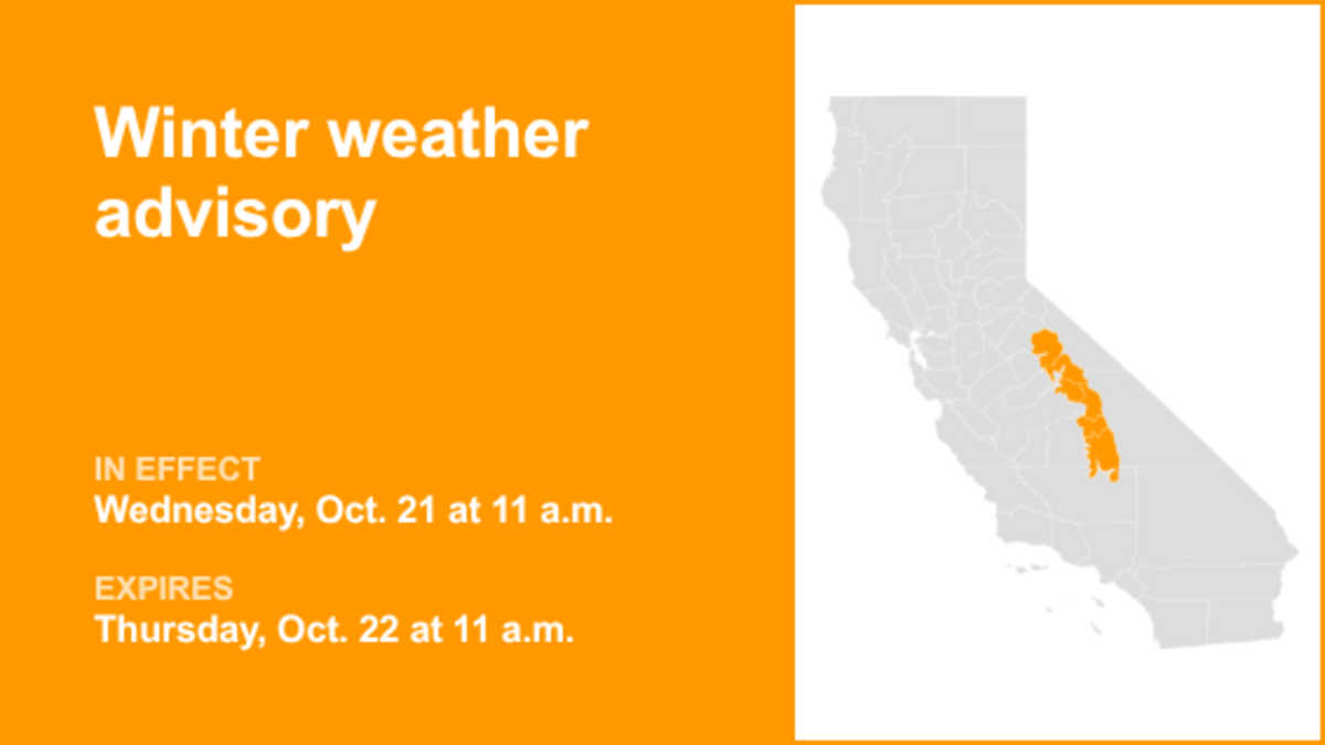 UPDATE: California placed under a winter weather advisory until ...