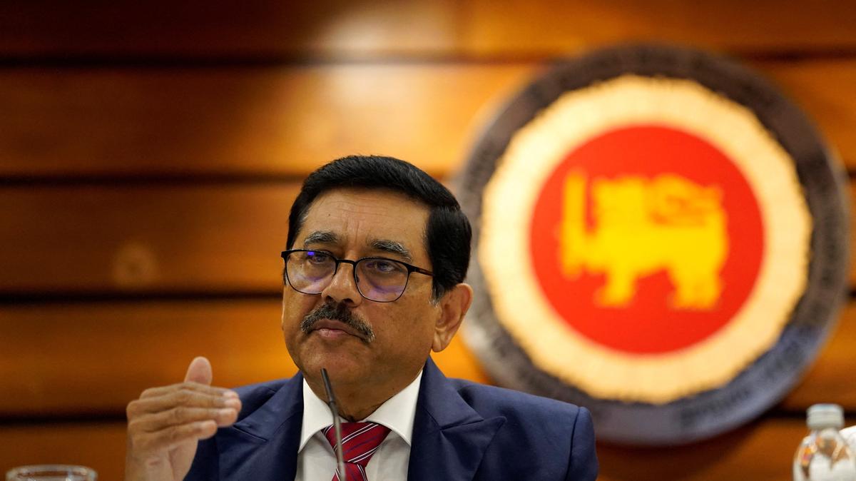 P. Nandalal Weerasinghe, Governor of the Central Bank of Sri Lanka, speaks during a press conference in Colombo, Sri Lanka, May 26, 2026. REUTERS/Akila Jayawardena