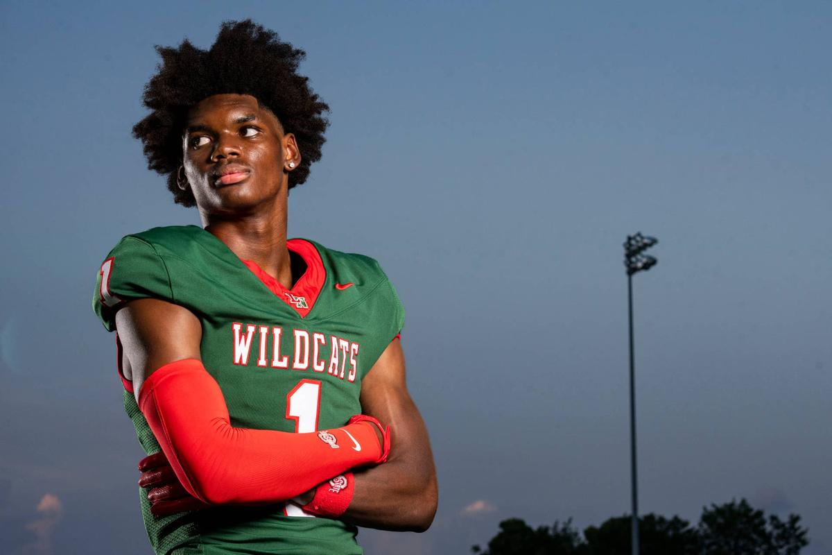  Lawrence North High School wide receiver Monshun Sales. Grace Smith/IndyStar / USA TODAY NETWORK via Imagn Images