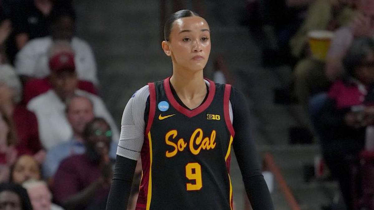  University of Southern California forward Jazzy Davidson (9) Monday, March 23, 2026, during the first quarter NCAA Women's Basketball Tournament at Colonial Life Arena in Columbia, South Carolina. | Ken Ruinard / USA Today Network South Carolina / USA TODAY NETWORK via Imagn Images 