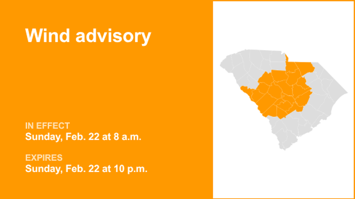 Wind advisory for Midlands until Sunday night 