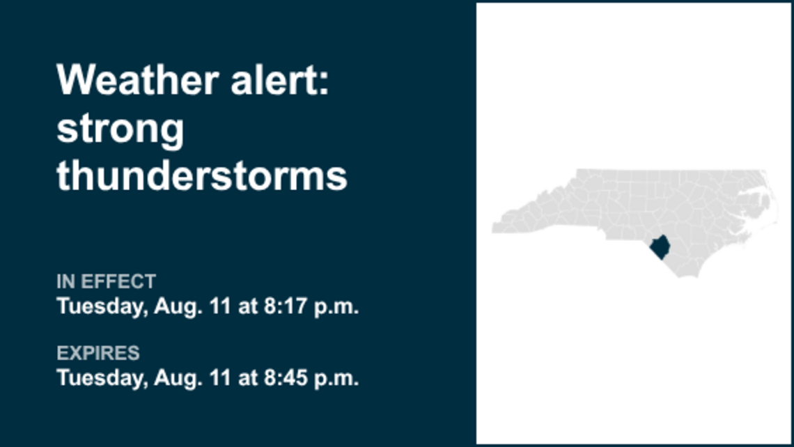 UPDATE: Weather alert for Robeson County Tuesday night - gusts up to 40 mph 