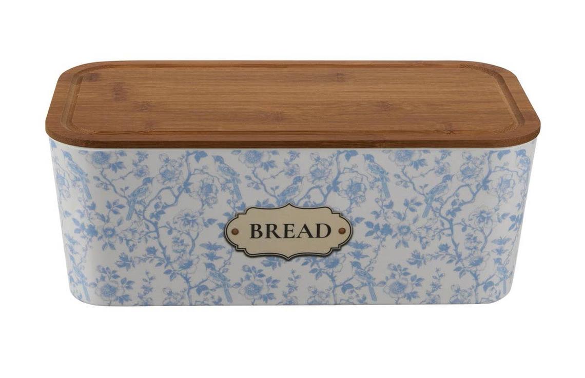  Holly Williams Blue Floral Bread Box.