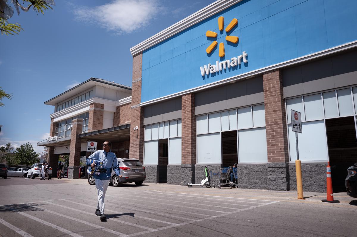  Customers at a Walmart store on May 13, 2026, in Chicago. 