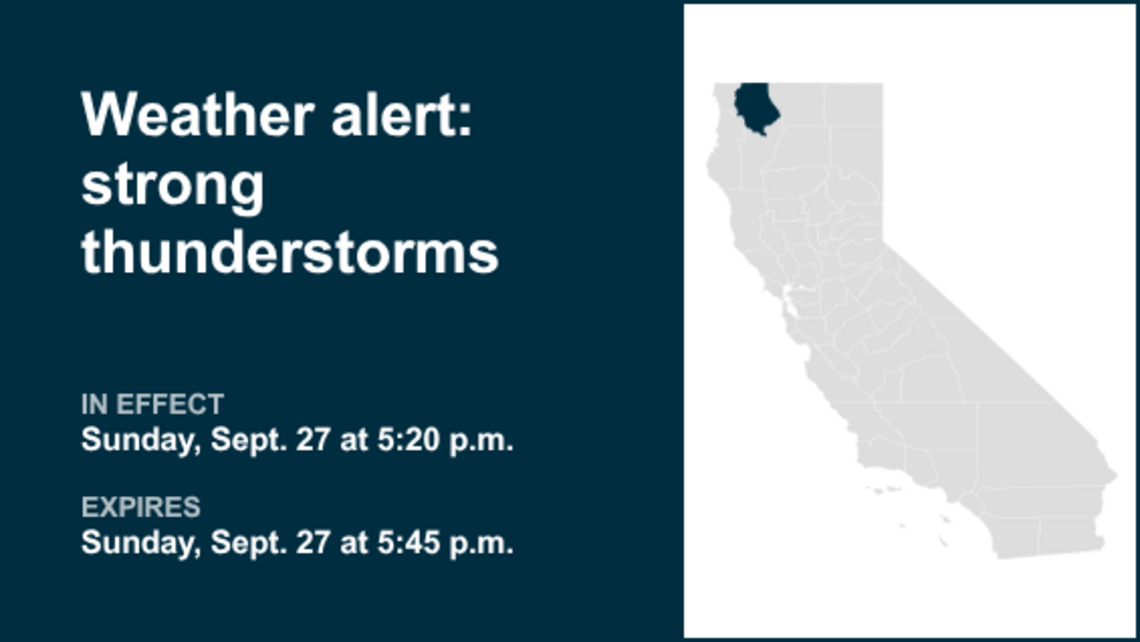 Thunderstorms with marble-sized hail in Western Siskiyou County Sunday 