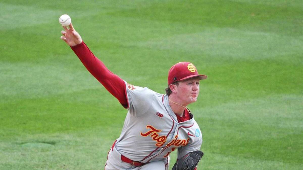  June 7, 2026; Chapel Hill, NC, USA; USC Trojans pitcher Andrew Johnson (13) pitches the ball to the North Carolina Tar Heels during the second inning at Boshamer Stadium. Mandatory Credit: Zachary Taft-Imagn Images | Zachary Taft-Imagn Images 